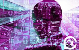 Agentic AI - outline of a head on a selection of graphs and information