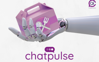 Chatpulse robot hand holding food delivery box