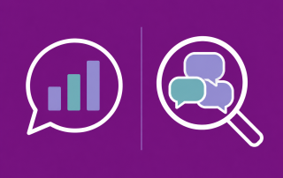 Illustration comparing analytics through conversation with analytics of conversations