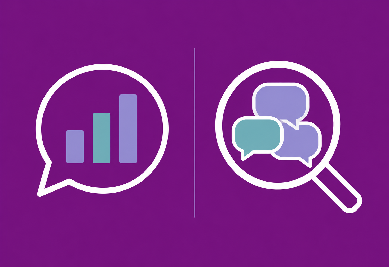 Illustration comparing analytics through conversation with analytics of conversations